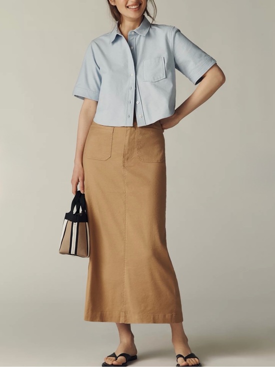 Maeve Dresses & Skirts - Maeve Anthropologie Colette Tan Maxi Straight Skirt, Size Medium